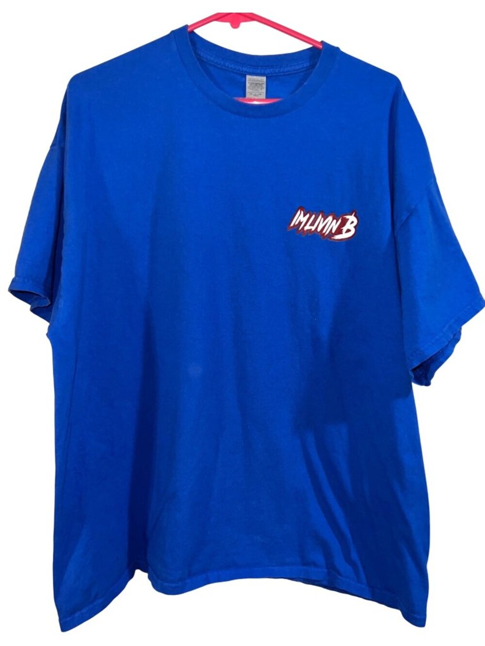 Logo Blue T-Shirt Short Sleeve Crew Neck 2XL 100% Cotton